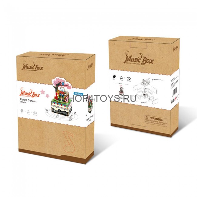 Деревянный 3D конструктор - музыкальная шкатулка Robotime "Forest Concert" - AM404 Деревянный 3D конструктор - музыкальная шкатулка Robotime "Forest Concert" - AM404