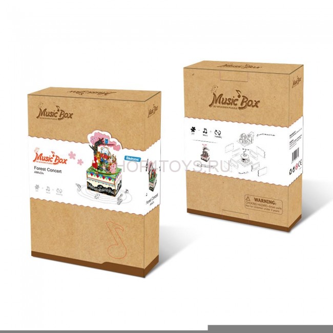Деревянный 3D конструктор - музыкальная шкатулка Robotime "Forest Concert" - AM404 Деревянный 3D конструктор - музыкальная шкатулка Robotime "Forest Concert" - AM404
