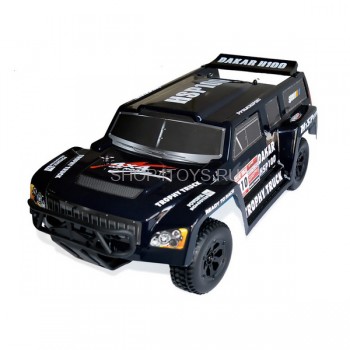 Радиоуправляемый внедорожник HSP Trophy Truck DAKAR H100 4WD 1:10 - 94128-12894 - 2.4G Полностью готовый комплект радиоуправляемого внедорожника с электродвигателем серии 550 с влагозащитой. Установлен защитный каркас, предохраняющий модель от повреждений при переворотах.