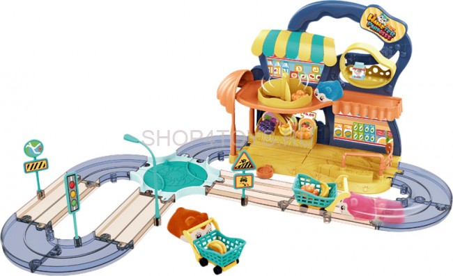 Игровой набор Fenfa "Город хомяков" Синий хомяк и супермаркет со светом и звуком - 1619E Игровой набор Fenfa "Город хомяков" Синий хомяк и супермаркет со светом и звуком - 1619E