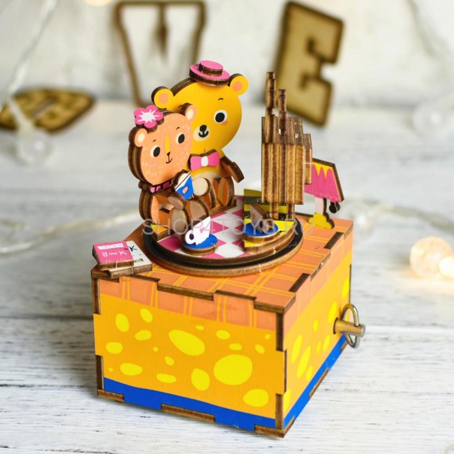 Деревянный 3D конструктор - музыкальная шкатулка Robotime "Love Story" - AM310 Деревянный 3D конструктор - музыкальная шкатулка Robotime "Love Story" - AM310