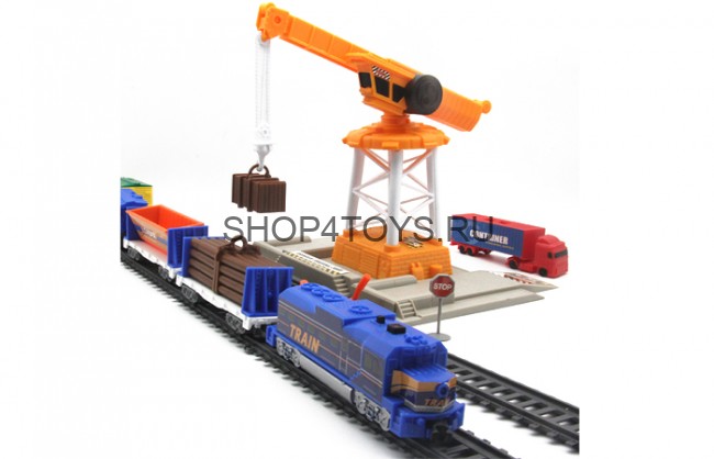 Железная дорога с подъемным краном, длина полотна 670 см - BSQ-2082 Железная дорога с подъемным краном, длина полотна 670 см - BSQ-2082