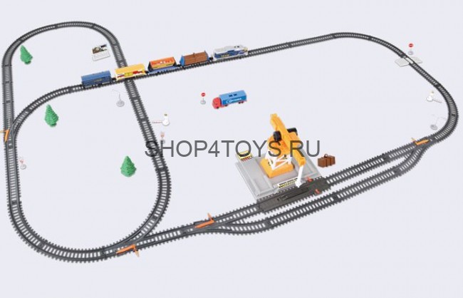 Железная дорога с подъемным краном, длина полотна 670 см - BSQ-2082 Железная дорога с подъемным краном, длина полотна 670 см - BSQ-2082