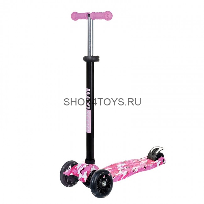 Самокат Maxiscoo Junior Трехколесный Детский с Рисунком Розовый Камуфляж - MSC-J091807 Самокат Maxiscoo Junior Трехколесный Детский с Рисунком Розовый Камуфляж - MSC-J091807