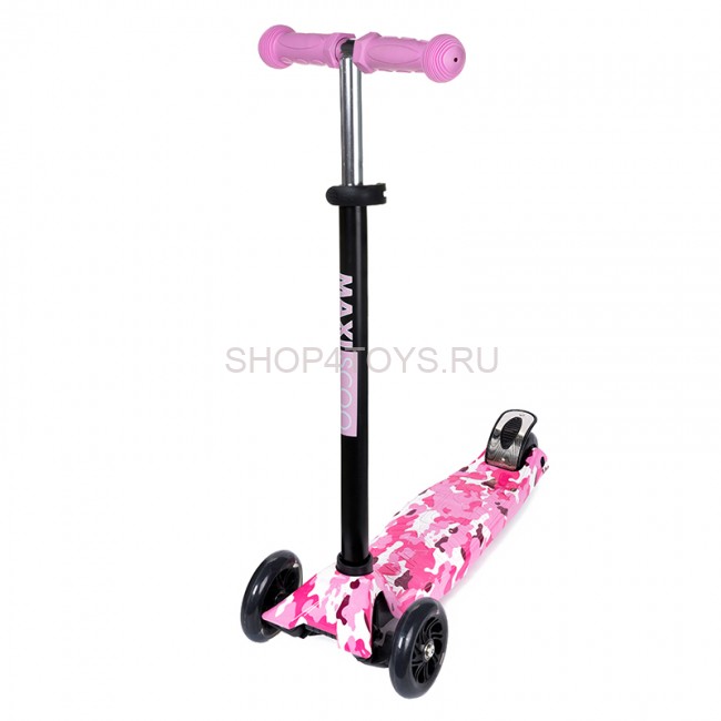 Самокат Maxiscoo Junior Трехколесный Детский с Рисунком Розовый Камуфляж - MSC-J091807 Самокат Maxiscoo Junior Трехколесный Детский с Рисунком Розовый Камуфляж - MSC-J091807