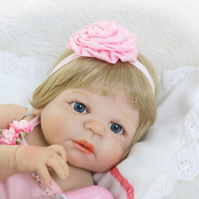 Реборн силиконовая блондинка Паулина