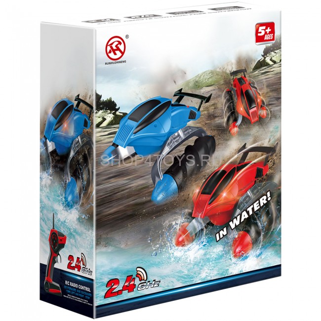 Радиоуправляемая амфибия шнекоход (2.4G, 27 см, по земле, грязи и воде) - RH703-RED