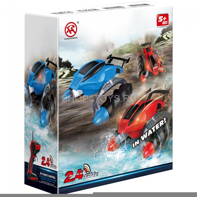 Радиоуправляемая амфибия шнекоход (2.4G, 27 см, по земле, грязи и воде) - RH703-RED