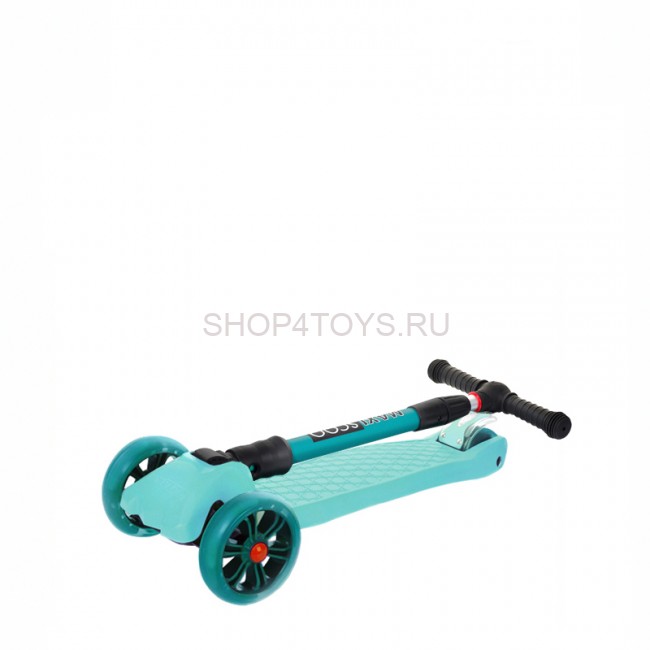 Самокат Maxiscoo Junior Delux Трехколесный Складной со Светящимися Колесами, Мятный - MSC-J091805D Самокат Maxiscoo Junior Delux Трехколесный Складной со Светящимися Колесами, Мятный - MSC-J091805D