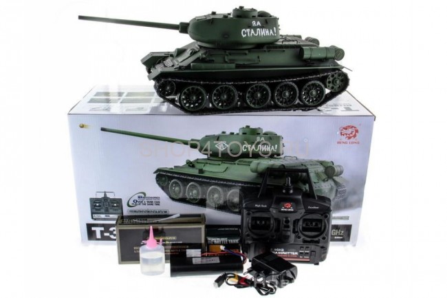 Радиоуправляемый танк HL T-34 / Т-34М Li-Ion с дымом 1:16 2.4G - HL-3909-1 PRO