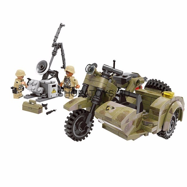 Конструктор XingBao Военный мотоцикл с коляской (256 деталей) - XB-06008 Конструктор XingBao Военный мотоцикл с коляской (256 деталей) - XB-06008