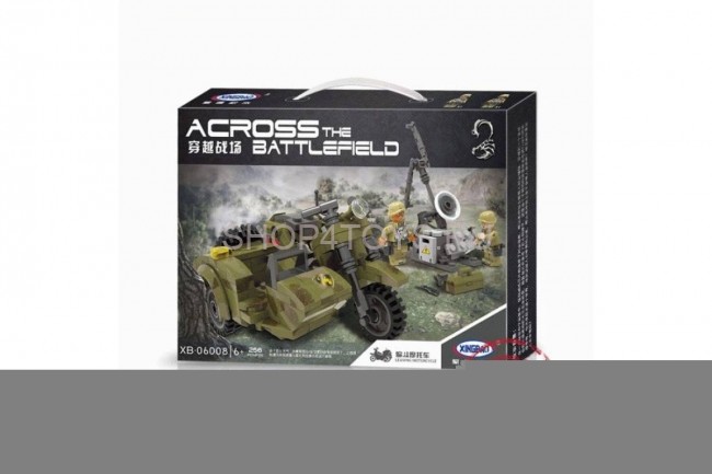 Конструктор XingBao Военный мотоцикл с коляской (256 деталей) - XB-06008 Конструктор XingBao Военный мотоцикл с коляской (256 деталей) - XB-06008