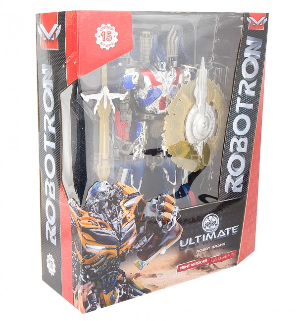 Робот-трансформер стальной ''Грузовик (щит и меч)'' 35 см - J8070/8004B