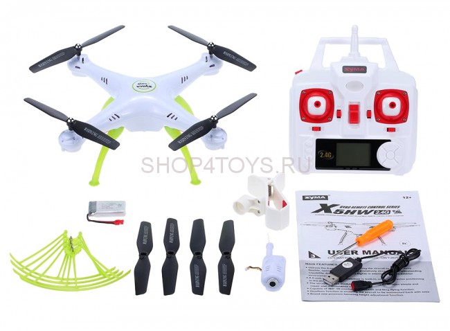 Радиоуправляемый белый квадрокоптер Syma X5HW с барометром Wi-Fi FPV - X5HW Радиоуправляемый белый квадрокоптер Syma X5HW с барометром Wi-Fi FPV - X5HW