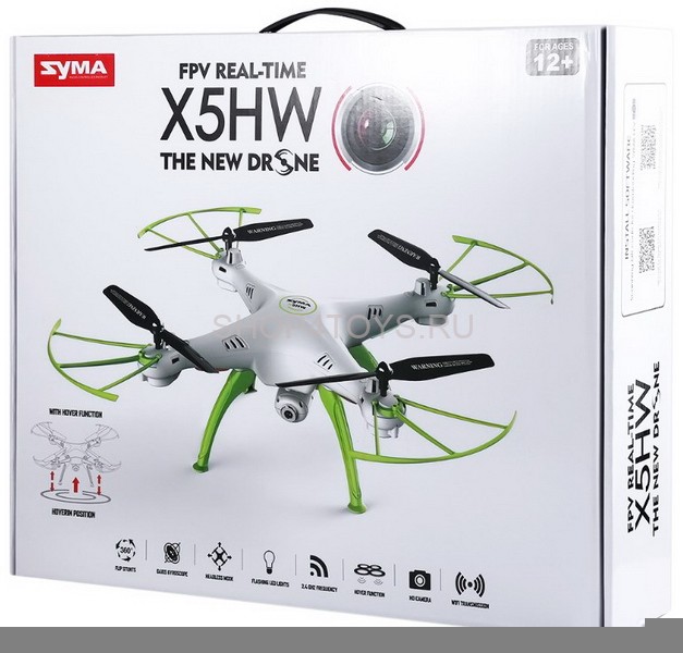 Радиоуправляемый белый квадрокоптер Syma X5HW с барометром Wi-Fi FPV - X5HW Радиоуправляемый белый квадрокоптер Syma X5HW с барометром Wi-Fi FPV - X5HW