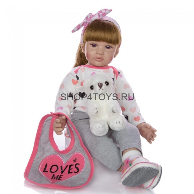 Большая реборн девочка с длинными волосами Пелагея 