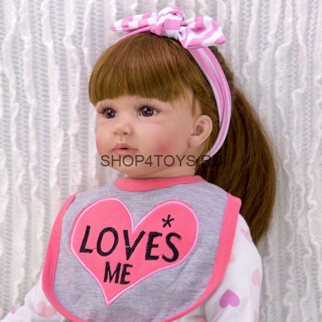 Большая реборн девочка с длинными волосами Пелагея 