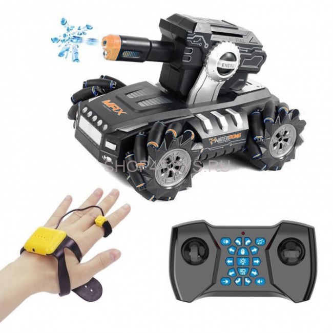 Радиоуправляемый дрифт танк-робот  (пульт + часы, стреляет гелевыми пулями) - QR2076-ORANGE Радиоуправляемый дрифт танк-робот  (пульт + часы, стреляет гелевыми пулями) - QR2076-ORANGE