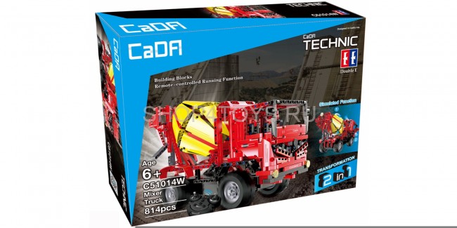 Радиоуправляемый конструктор бетономешалка / кран Cada Technics 2 в 1 - 2.4G - C51014W Радиоуправляемый конструктор бетономешалка / кран Cada Technics 2 в 1 - 2.4G - C51014W