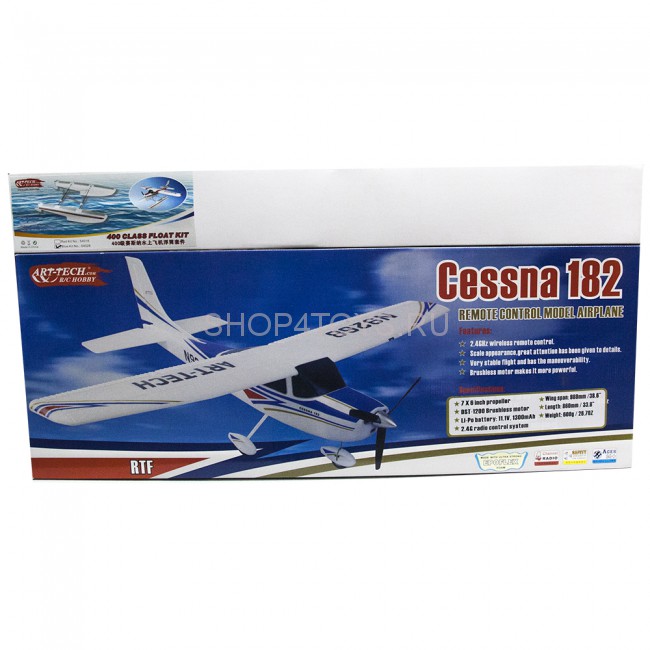 Радиоуправляемый самолет Art-tech Cessna 182 400 Class с лыжами 2.4G - 2101T Радиоуправляемый самолет Art-tech Cessna 182 400 Class с лыжами 2.4G - 2101T