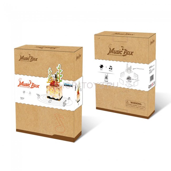 Деревянный 3D конструктор - музыкальная шкатулка Robotime "Spring" - AM302 Деревянный 3D конструктор - музыкальная шкатулка Robotime "Spring" - AM302