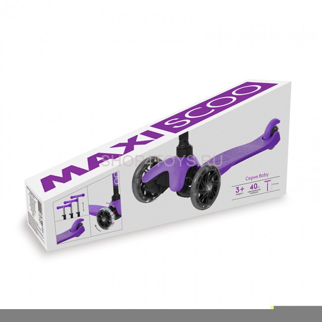 Самокат Maxiscoo Baby Трехколесный Детский со Светящимися Колесами, Оранжевый - MSC-B101706 Самокат Maxiscoo Baby Трехколесный Детский со Светящимися Колесами, Оранжевый - MSC-B101706