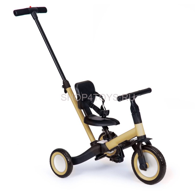 Детский беговел-велосипед 4в1 с родительской ручкой, бежевый - TR007-BEIGE Детский беговел-велосипед 4в1 с родительской ручкой, бежевый - TR007-BEIGE