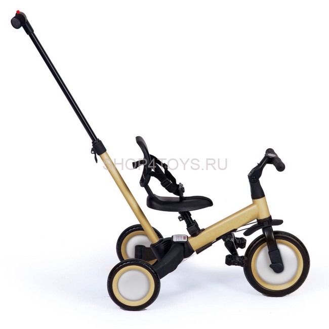 Детский беговел-велосипед 4в1 с родительской ручкой, бежевый - TR007-BEIGE Детский беговел-велосипед 4в1 с родительской ручкой, бежевый - TR007-BEIGE