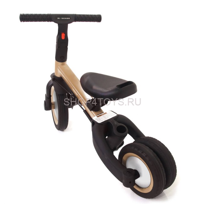 Детский беговел-велосипед 4в1 с родительской ручкой, бежевый - TR007-BEIGE Детский беговел-велосипед 4в1 с родительской ручкой, бежевый - TR007-BEIGE