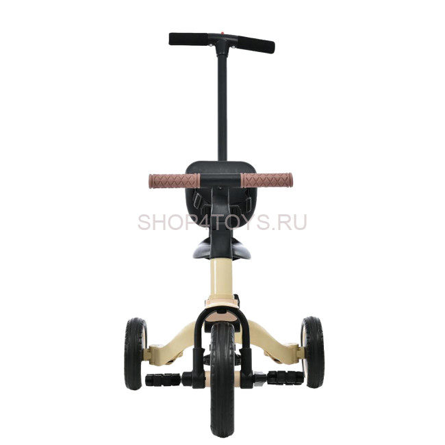 Детский беговел-велосипед 4в1 с родительской ручкой, бежевый - TR007-BEIGE Детский беговел-велосипед 4в1 с родительской ручкой, бежевый - TR007-BEIGE