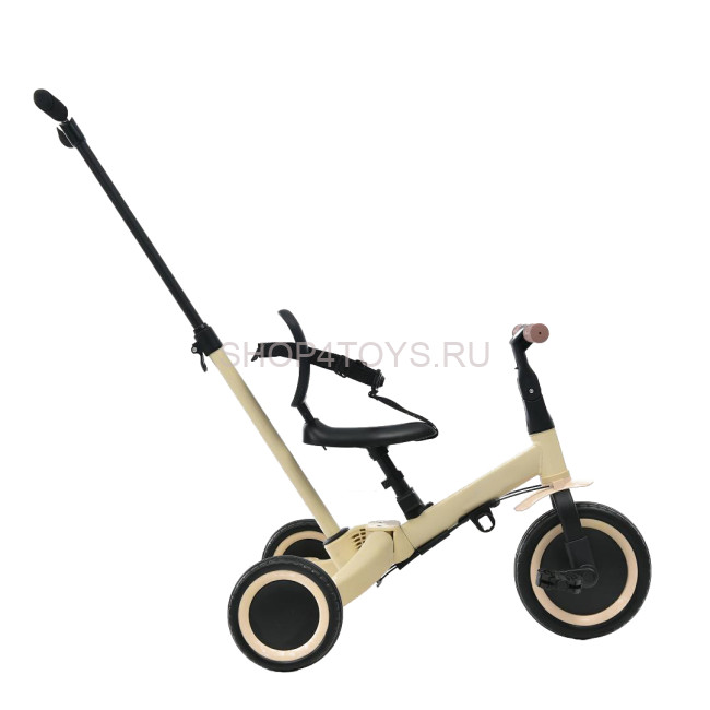 Детский беговел-велосипед 4в1 с родительской ручкой, бежевый - TR007-BEIGE Детский беговел-велосипед 4в1 с родительской ручкой, бежевый - TR007-BEIGE