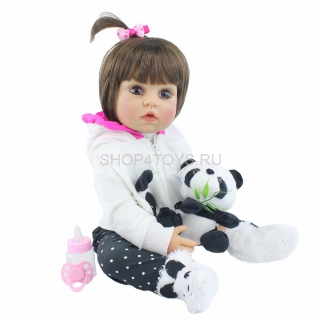 Реборн силиконовая девочка с хвостиком Лерочка
