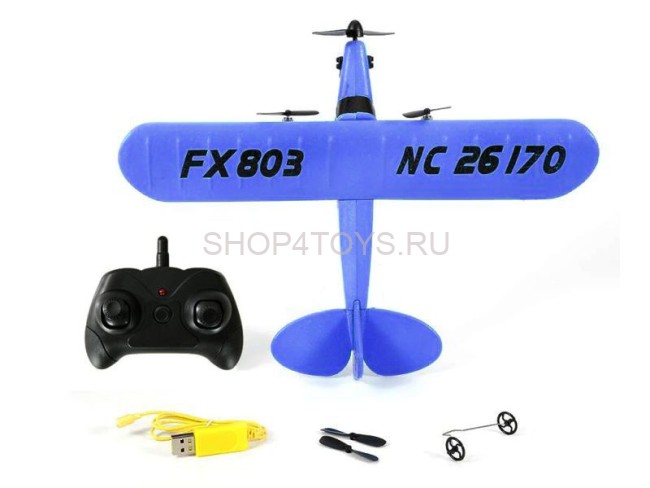 Радиоуправляемый самолет Piper Cub J3 для начинающих 2.4G - FX803-BLUE Радиоуправляемый самолет Piper Cub J3 для начинающих 2.4G - FX803-BLUE