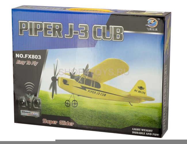 Радиоуправляемый самолет Piper Cub J3 для начинающих 2.4G - FX803-BLUE Радиоуправляемый самолет Piper Cub J3 для начинающих 2.4G - FX803-BLUE