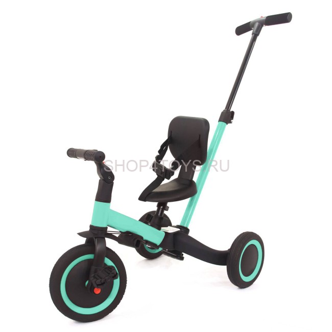 Детский беговел-велосипед 4в1 с родительской ручкой, зеленый - TR007-CYAN Детский беговел-велосипед 4в1 с родительской ручкой, зеленый - TR007-CYAN