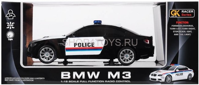 Радиоуправляемая машина GK Racer BMW M3 Coupe POLICE масштаб 1:18 - 866-1803PB-BLACK Радиоуправляемая машина GK Racer BMW M3 Coupe POLICE масштаб 1:18 - 866-1803PB-BLACK