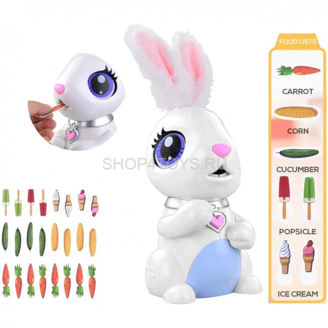 Интерактивный робот кролик (забавные зуки, веселые мелодии, ест вкусняшки) - ZYB-B3310 Интерактивный робот кролик (забавные зуки, веселые мелодии, ест вкусняшки) - ZYB-B3310