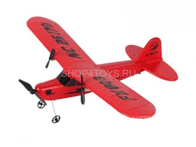 Радиоуправляемый самолет Piper Cub J3 для начинающих 2.4G - FX803-RED