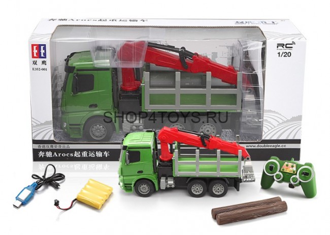 Радиоуправляемый кран - лесовоз Double E Mercedes-Benz Arocs 1:20 2.4G - E352-003 Радиоуправляемый кран - лесовоз Double E Mercedes-Benz Arocs 1:20 2.4G - E352-003