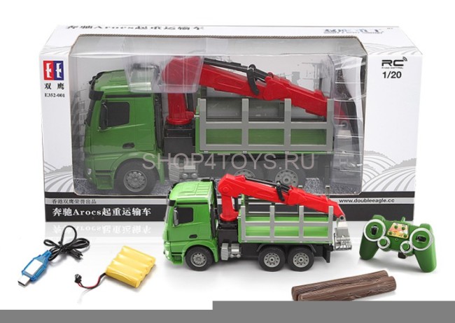 Радиоуправляемый кран - лесовоз Double E Mercedes-Benz Arocs 1:20 2.4G - E352-003 Радиоуправляемый кран - лесовоз Double E Mercedes-Benz Arocs 1:20 2.4G - E352-003