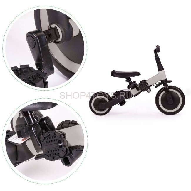 Детский беговел-велосипед 4в1 с родительской ручкой, серый - TR007-GREY Детский беговел-велосипед 4в1 с родительской ручкой, серый - TR007-GREY
