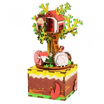 Деревянный 3D конструктор - музыкальная шкатулка Robotime &quot;Tree House&quot; - AM408 Деревянный 3D конструктор - музыкальная шкатулка Robotime "Tree House" - AM408