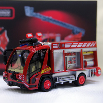 Радиоуправляемая пожарная машина City Hero 1:87 - 7911-5H Металлическая пожарная машина с высокой детализацией деталей