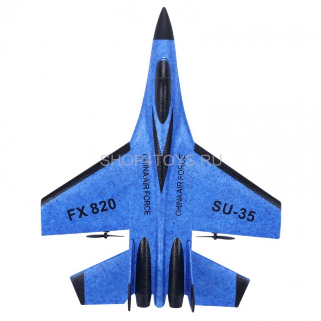 Радиоуправляемый самолет SU-35 для начинающих 2.4G - FX820-BLUE