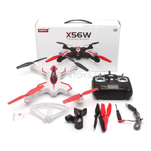 Радиоуправляемый белый квадрокоптер Syma X56W Folding Wizard (FPV, Headless) - X56W-W Радиоуправляемый белый квадрокоптер Syma X56W Folding Wizard (FPV, Headless) - X56W-W