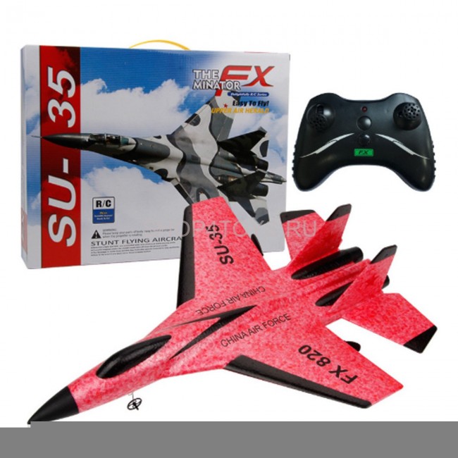 Радиоуправляемый самолет SU-35 для начинающих 2.4G - FX820-RED