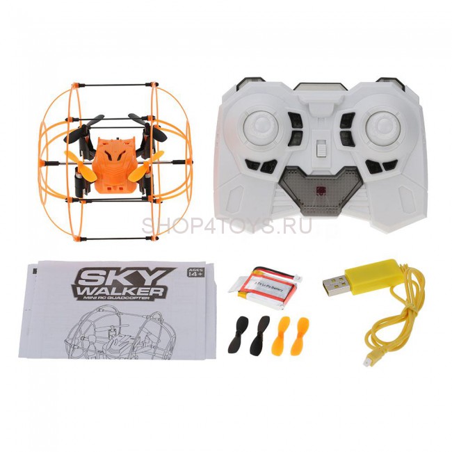 Радиоуправляемый квадрокоптер с защитной сеткой Orange SkyWalker - HM1336