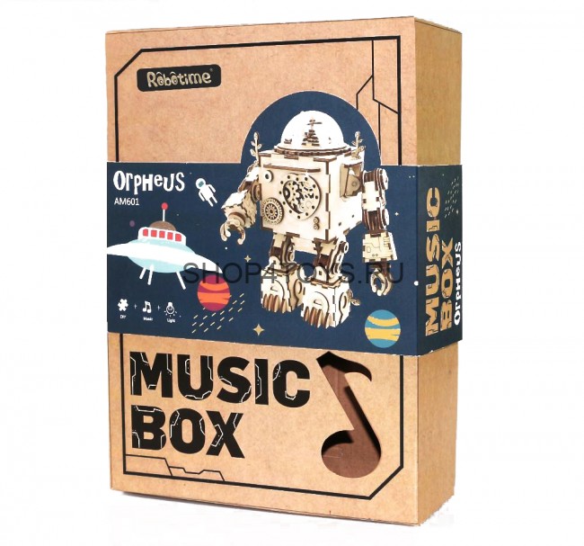Деревянный 3D конструктор - музыкальная шкатулка Robotime "Робот Orpheus" - AM601 Деревянный 3D конструктор - музыкальная шкатулка Robotime "Робот Orpheus" - AM601