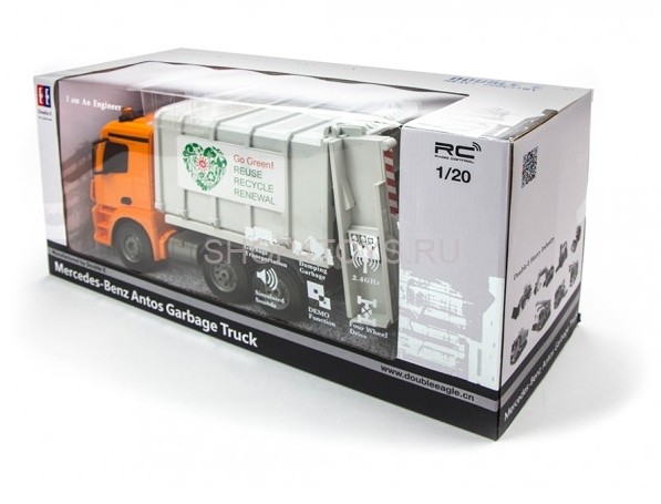 Радиоуправляемый мусоровоз Double E Mercedes-Benz Antos 1:20 2.4G - E560-003
