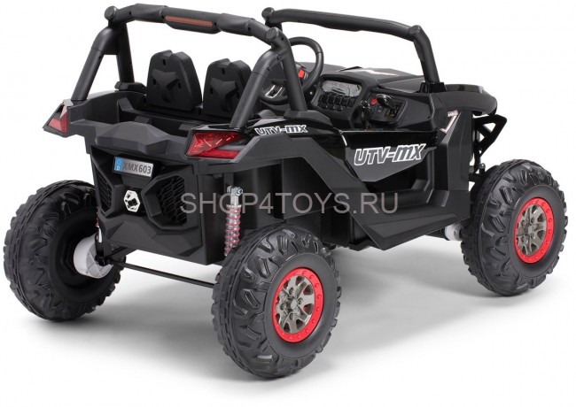 Двухместный полноприводный электромобиль Black Carbon UTV-MX Buggy 12V MP4 - XMX603-BLACK-PAINT-MP4